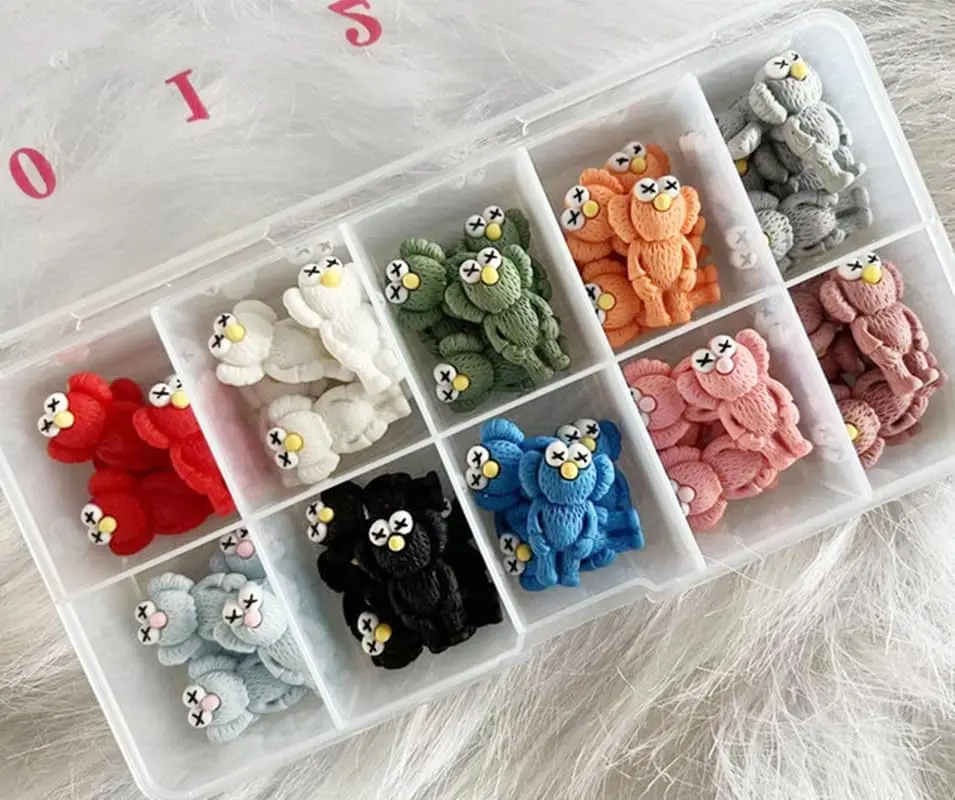 Cartoon Nail Charms Decoration Kit, 18*28mm Large Resin Cartoon Parts 3D nail Charms DIY Accessories Manicure Supplies 6 pcs set greeting cards collector kamisama hajimemashita postcards cartoon card carte postale office school supplies 10x14cm