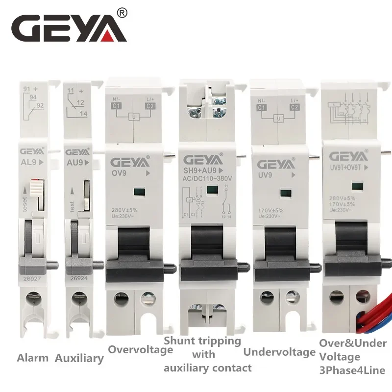 GEYA GYM9 1A-63A Circuit Breaker Auxiliary Contact Alarm Contact Shunt Release Tripping Device