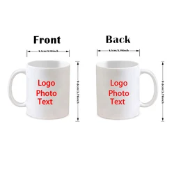 Personalized High - Quality 11oz Coffee Mug with Custom Photo & Text/Logo - 11oz (White.)