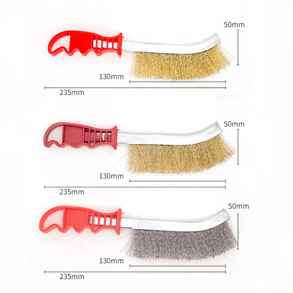 1pc Wire Brushe Brass Plated Steel Wire Stainless Steel Brush Grill Cleaner BBQ Grill Brush Cleaning Tools