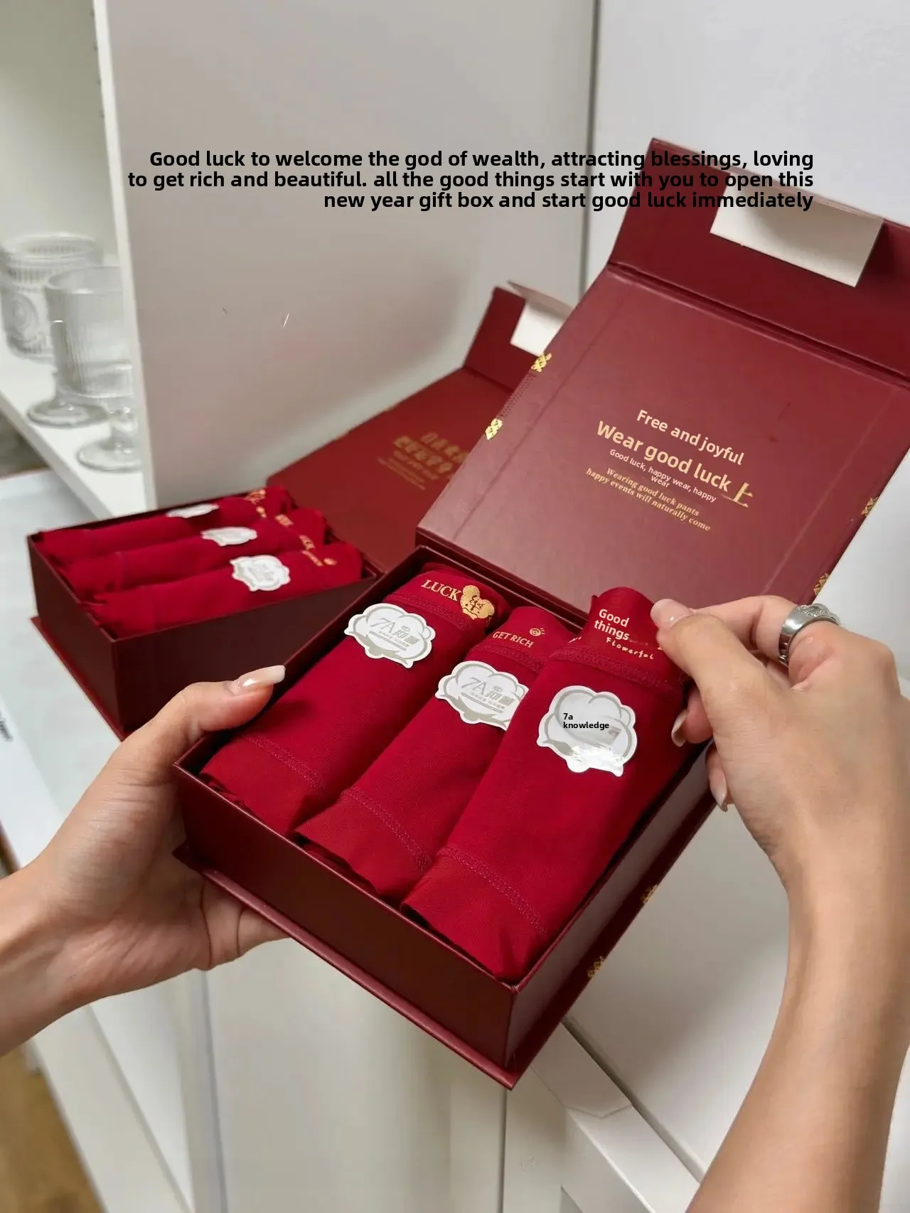 7A Cotton Soft Ladies Underwear Red Triangle Panties New Year Fortune Boosting Chinese Zodiac Year Wedding Women's Briefs