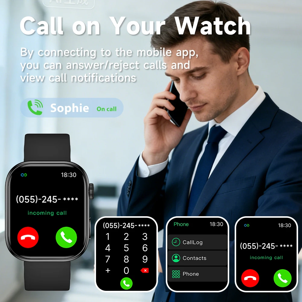 2026 NEW Smart Watch for Android/IOS 2.01“ HD Screen Health Monitoring Bluetooth Call Music Control Sport Watch for Men Women 2