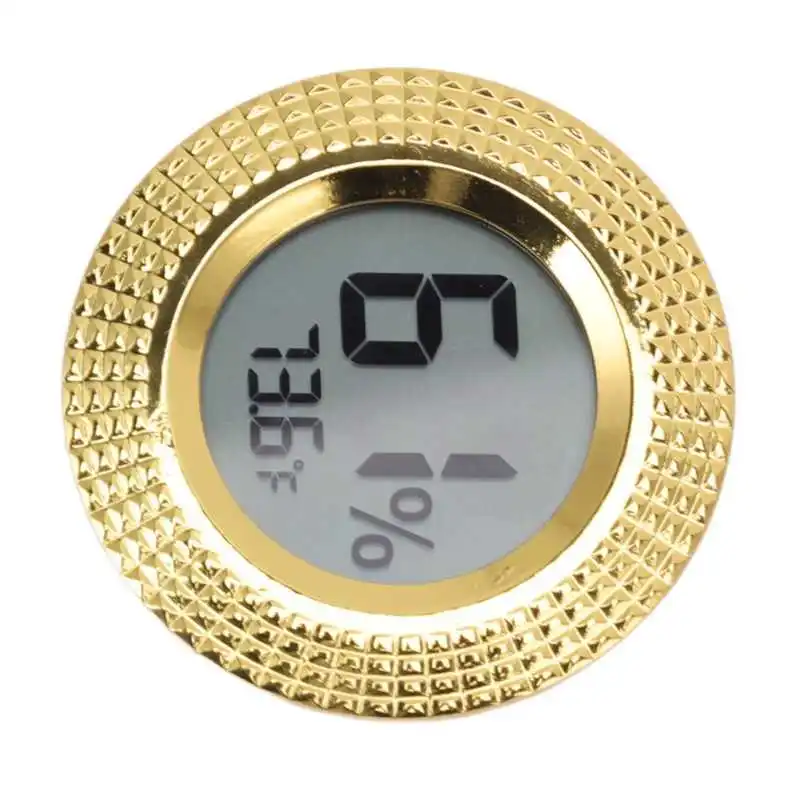 Cigar Hygrometer Round Hygrometer for Cigar Humidor Cigar Box/Cigar Cabinet  1.5 inch Diameter Gold 