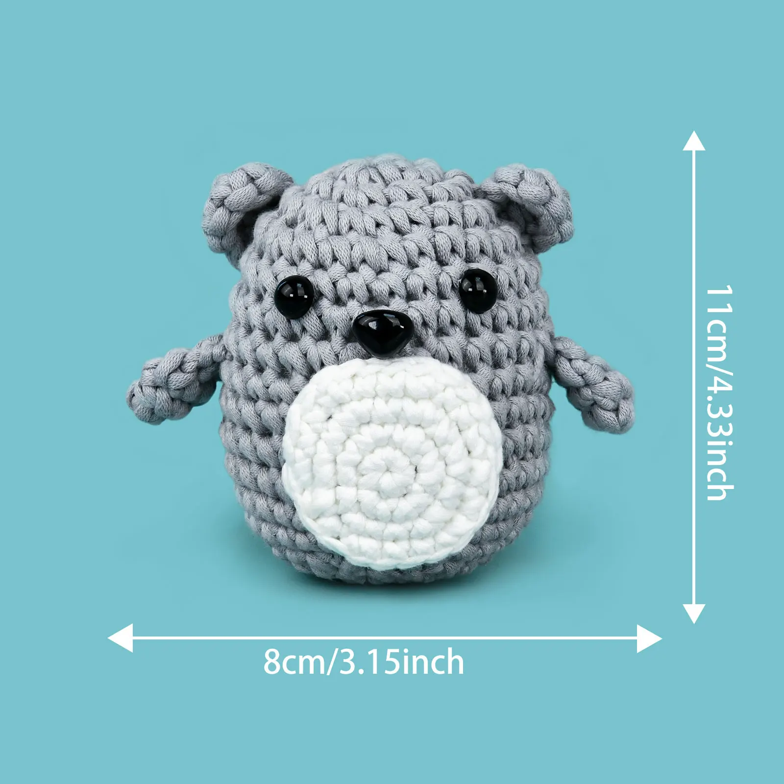 koala for Beginner Crochet Kit, Cotton Nylon Blend Yarn Crochet Kit Includes Video Tutorial Beginner Kit