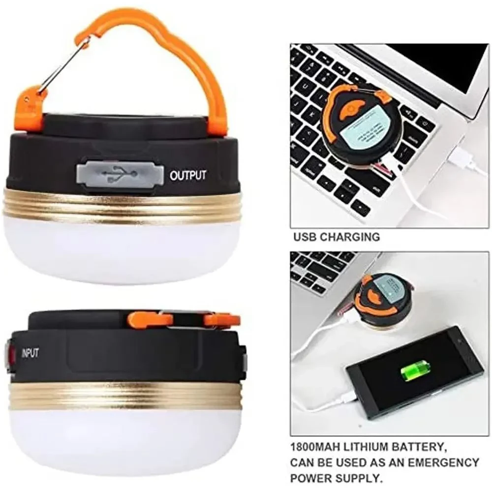 USB Rechargeable Portable Camping Tent Light 3 Modes Waterproof Outdoor Tent Lam