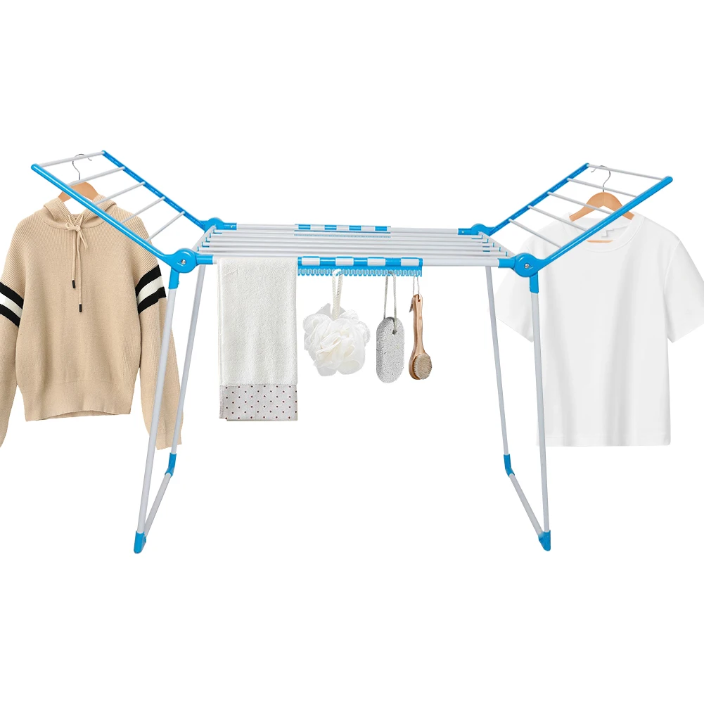 Clothes Drying Rack Multifunction Wing Clothes Airer Windproof Laundry Drying Rack Cloth Dryer Stands for Drying Clothes 2