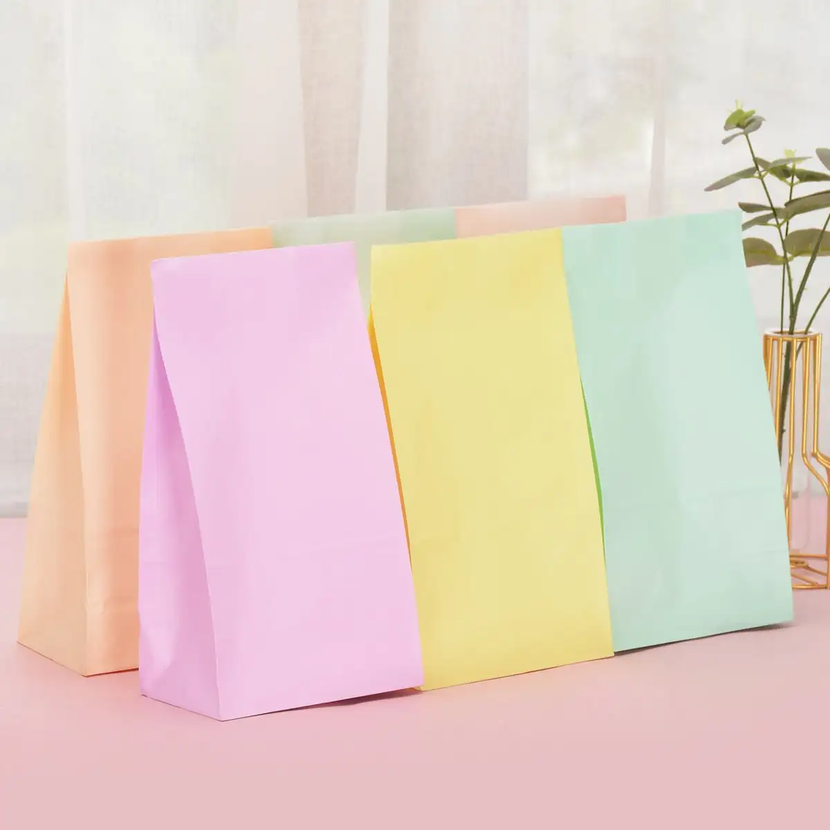 Bolsas Papel Kraft Blanco Al Por Mayor - Casa Y Jardín - AliExpress