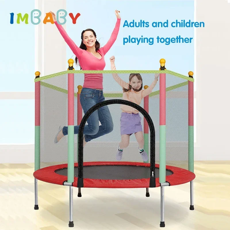 IMBABY Children's Trampoline Fence Kids Jumping Bed Net Pad Indoor Outdoor Exercise Home Sports Toys Support 100 KG children trampoline toys