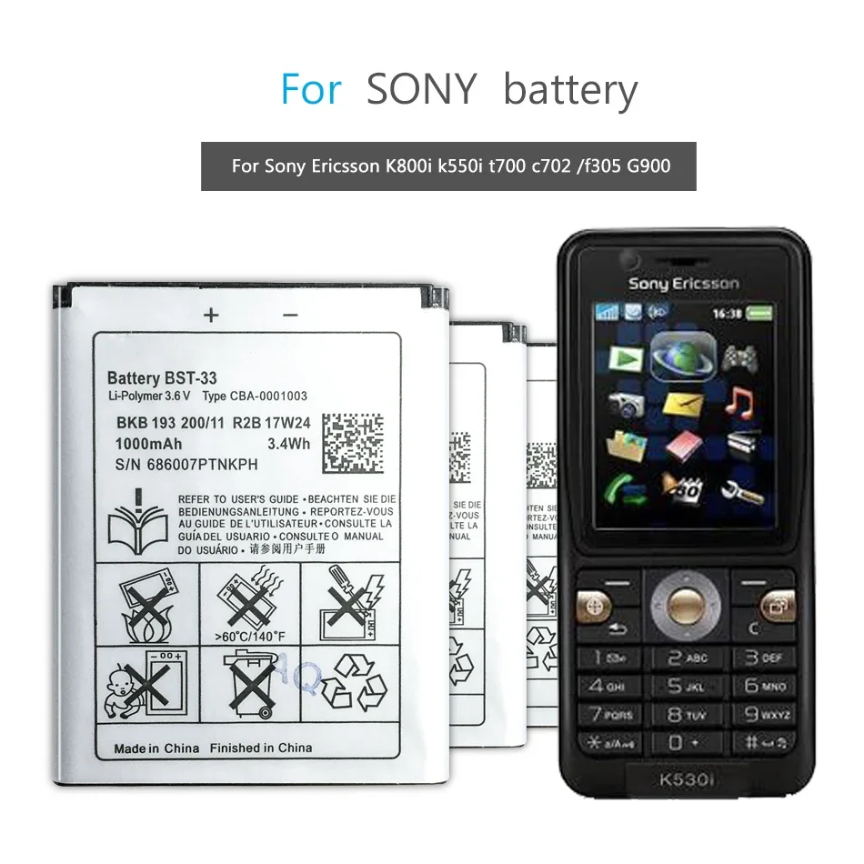 Фотоаккумулятор для Sony Ericsson K800i K810i C702 C903 F305 G900 K550i K630i K660i W100I T700 T715