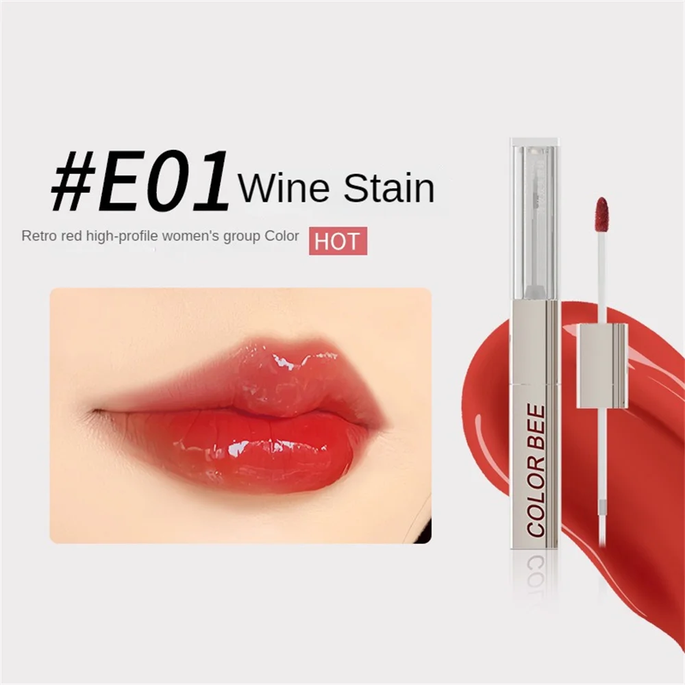 Double Lip Glaze Double-headed Transparent High Color Rendering Easy To Color No Fading Matte Mirror