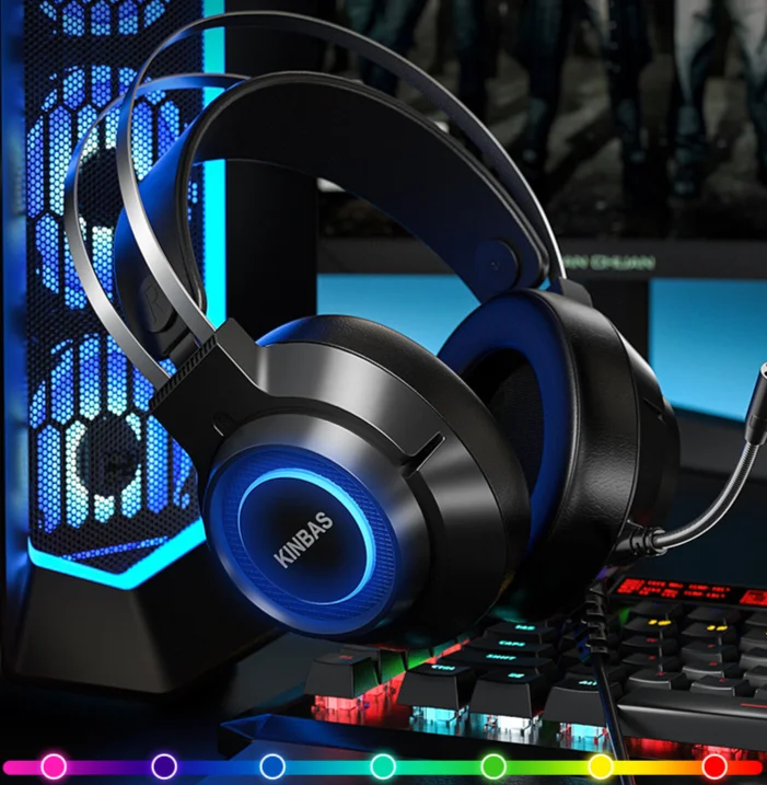Casque d'ordinateur, jeu Wrangler filaire, Esports, écouteurs 7.1, USB avec microphone 2 en 1_voghion.com