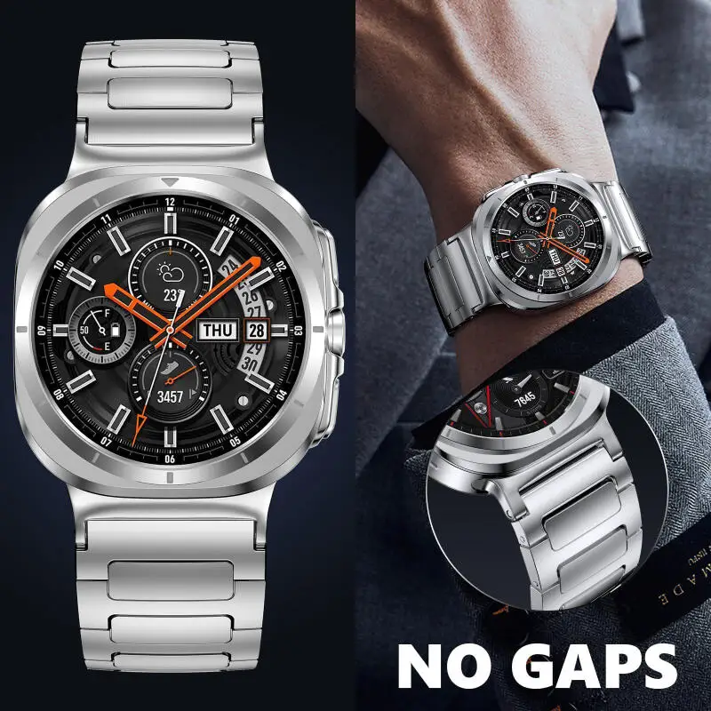 Edelstahlarmband für Samsung Galaxy Watch Ultra 47 mm, keine Lücken, Ersatzarmband für Samsung Galaxy Watch 7 Ultra 47 mm
