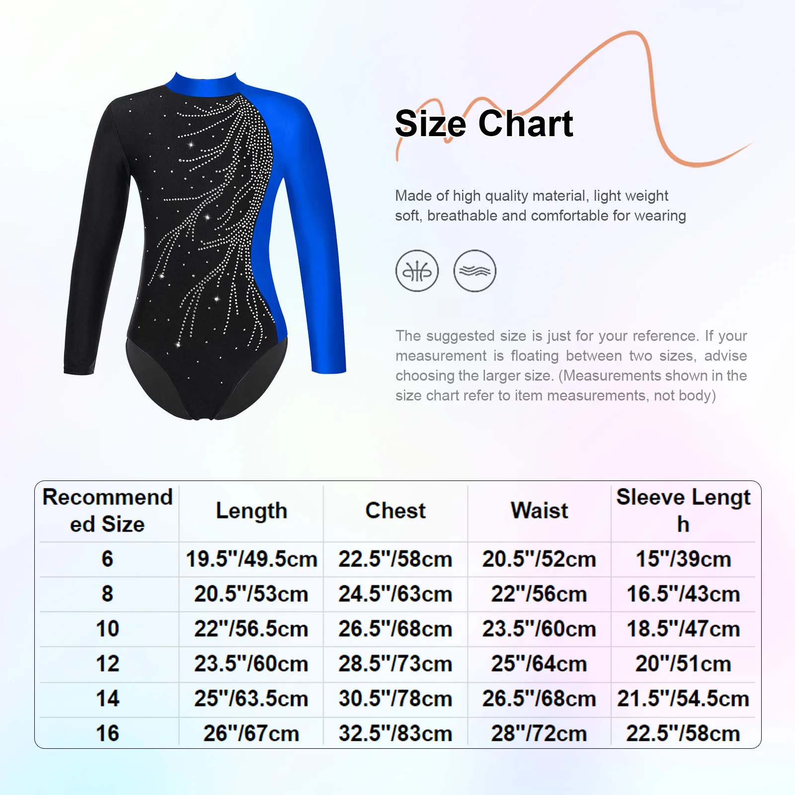 Girls Ballet Dance Leotard Gymnastics Jumpsuit Dancewear Kids 16 Teens Long Sleeve Patchwork Skating Bodysuit