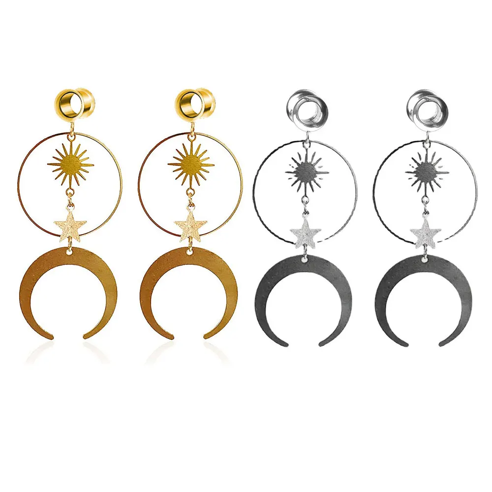 

Guemacal 1 Pair Star Dangle Earrings Piercing for Woman Men Ear Plugs and Tunnels Ear Gauges Piercing Fashion Jewelry 6-25mm