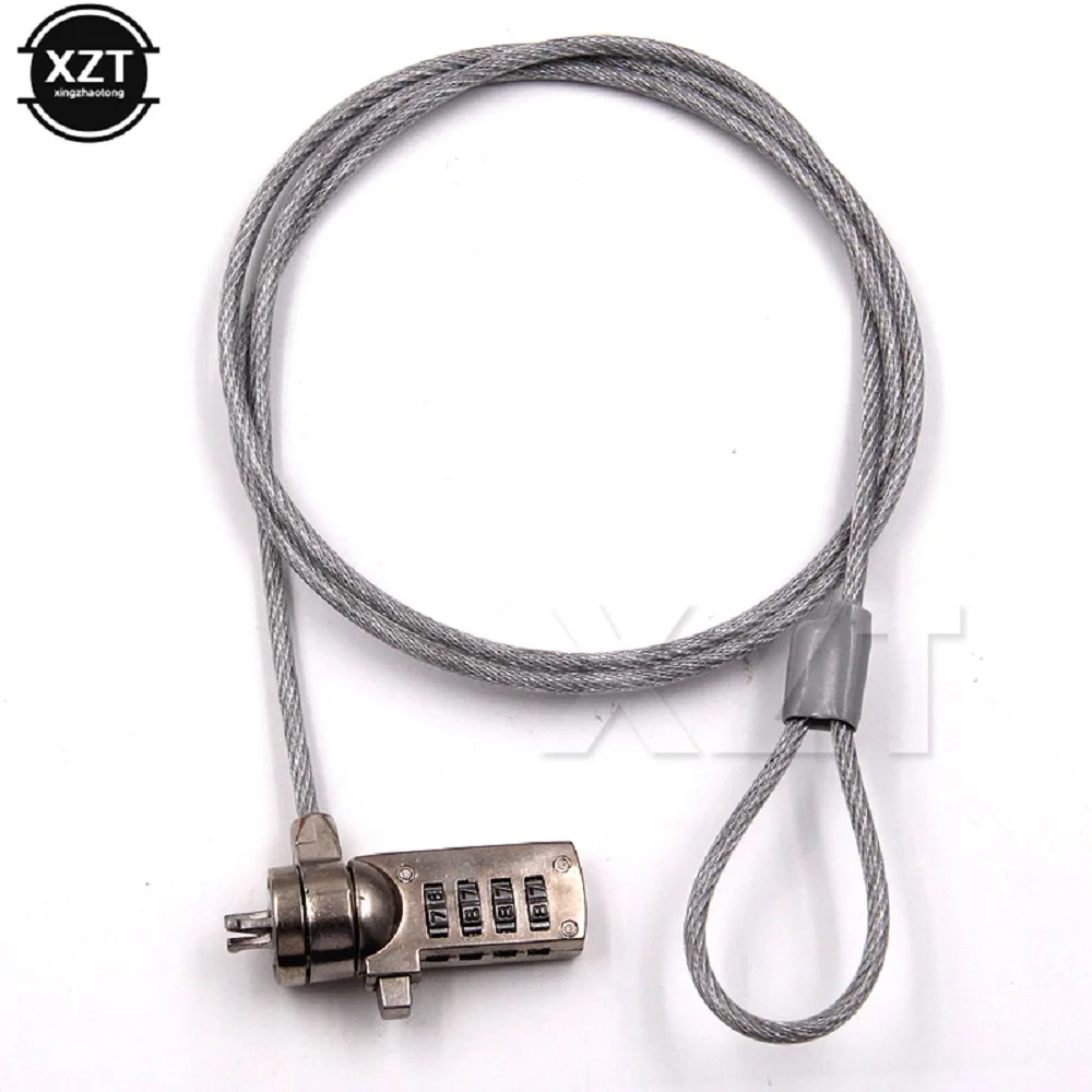 Laptop Lock Security Cable Chain 4-digit Password with Key for Laptop Anti-theft
