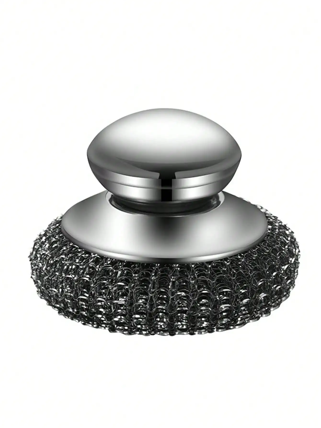 1/2 Pcs Stainless Steel Pot Brush With Handle, Heavy Duty Dish Scrubber Scouring Pad, Steel Wool Cleaning Brush, Suitable For Pots, Pans, Grill, Sink