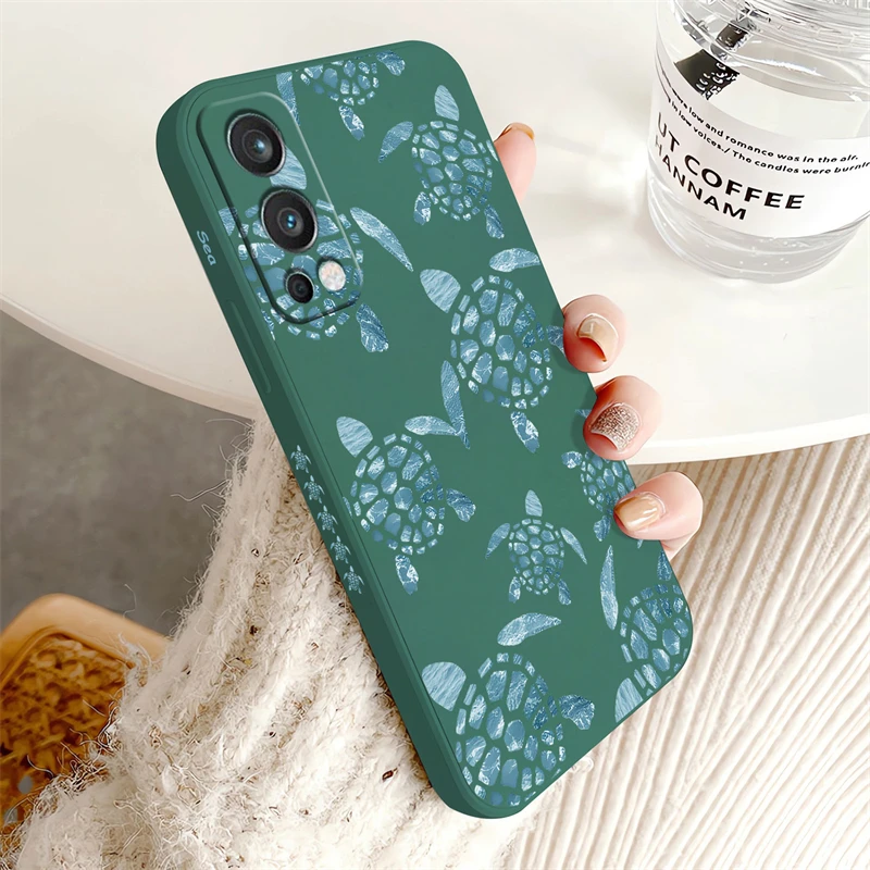 Turtle Print Shockproof Silicone Phone Case - Soft Bumper Back Cover