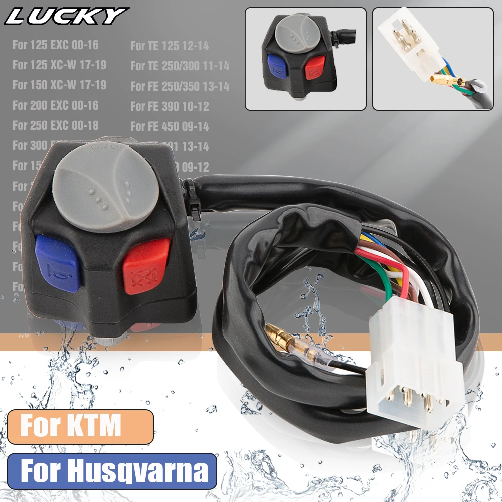 Motorcycle-Three-Function-Switch-Waterproof-Headlight-Turn-Light-Horn ...