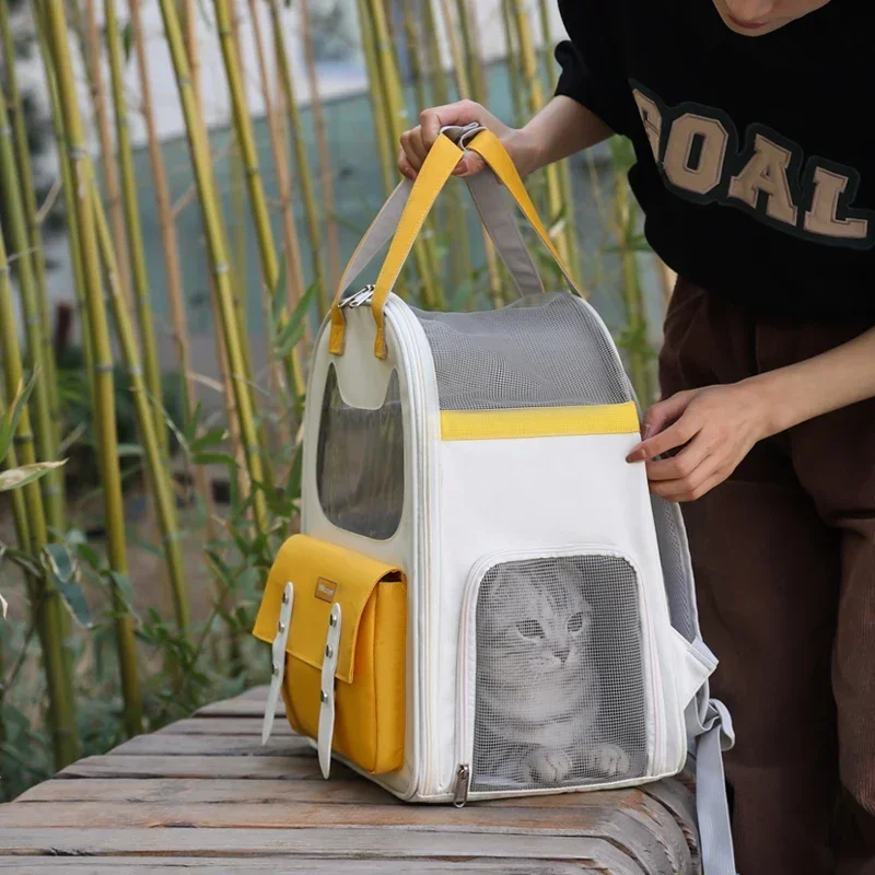 Pet Cat Carrier Bag Cat Backpack Breathable Portable For Cats Small Dogs Carrying Pet Supplies Outdoor Travel Backpack