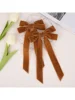 2PCS Velvet Hair Bows Brown Hair Ribbon Clips Big Fall Alligator Clips Hair Accessories for Women Girls Toddlers Kids Baby 3