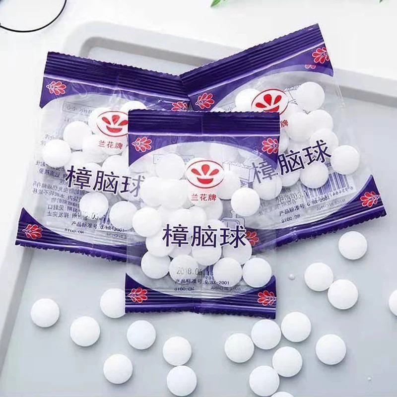 Natural Camphor Ball Wardrobe Shoe Odor Removal Insect-resistant Moth-proof Wardrobe Mildew Mothproof Pills Mothbal
