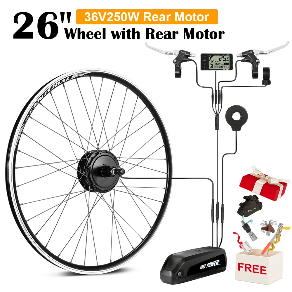 ElectricMotorforBicycle36V250WEbikeConversionKitwithBattery