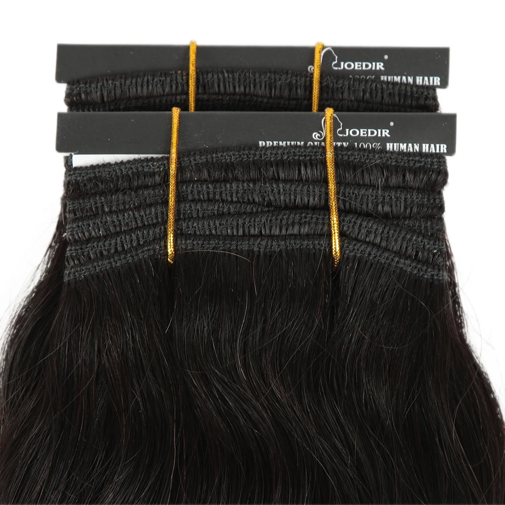 Sleek Human Hair Bundles For Women 100% Unprocessed Human Hair Wavy Doule Drawn Bundles Weave Extensions Singles Bundles - 5