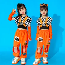 

Trendy children's street dance clothes girls' Jazz Dance national trendy children's clothes hip hop Suit Girls' Navel show
