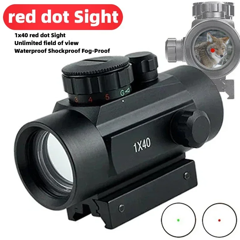 

1x40 Red Dot Sight Tactical Adjustable Reflex Riflescope Outdoor Shooting Airsoft Sight Optical Rifle Scope Hunting Accessory