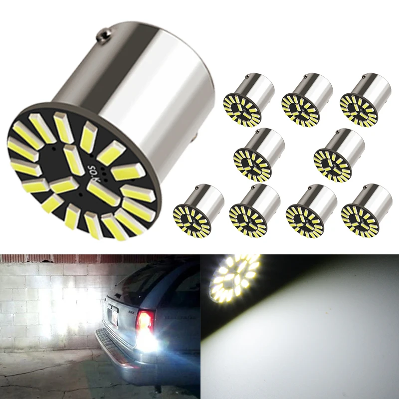 

1 PCS PY21/5W BA15S 1156 Signal Light BAY15D 1157 LED Bulbs 12V 4014 SMD 7000K White Truck Car Turn Brake Reverse Parking Lamps