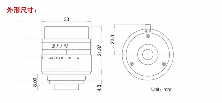 6 million lens MVL-HF0628M-6MPE 0828 1228 1628 Industrial camera c-port fixed fo