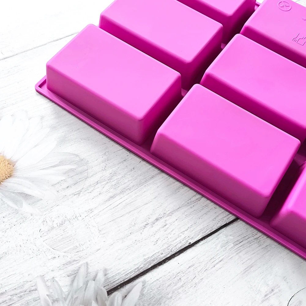 Silicone Soap Mold 9-connected Rectangular for Baking Cake 1PC