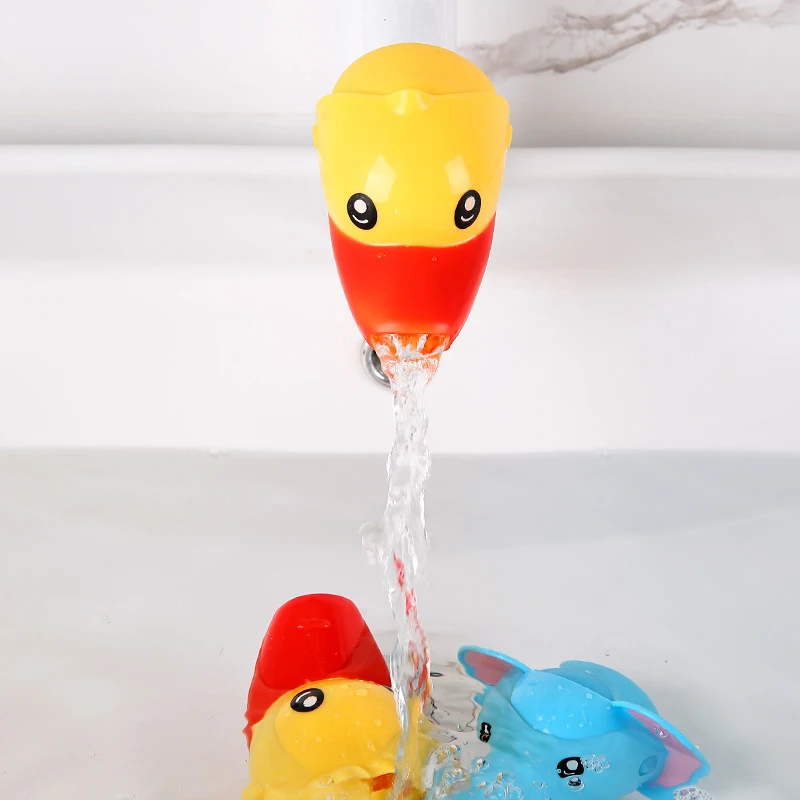 Children's Faucet Extender Guide Sink Cute Extended Water Guide Baby Cartoon Silicone Hand Washing Extender Children Faucet Extender