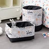 Canvas Folding Storage Basket Cartoon Print Storage Fabric Wardrobe Bedroom Dormitory Closet Toys Laundry Basket Home Storage 4