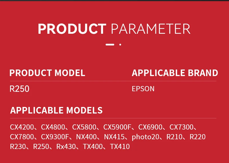 Description Picture 4 of itemPrinter Head R250 Printhead For Epson CX6900 CX7300 CX7800 CX9300F NX400 R210 R220 R230 CX4200 CX4800 CX5800 CX5900F Print Head