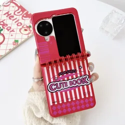 Adorable Y2K Notebook Style Phone Case - Cute and Lovely Japan Korean Girl Design for Find N3 Flip (Red)