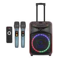 12 Inch Audience Bluetooth Speaker Outdoor Portable Karaoke Trolley  With Wireless Dual MIC Remote Control Pull Rod Subwoofer 2