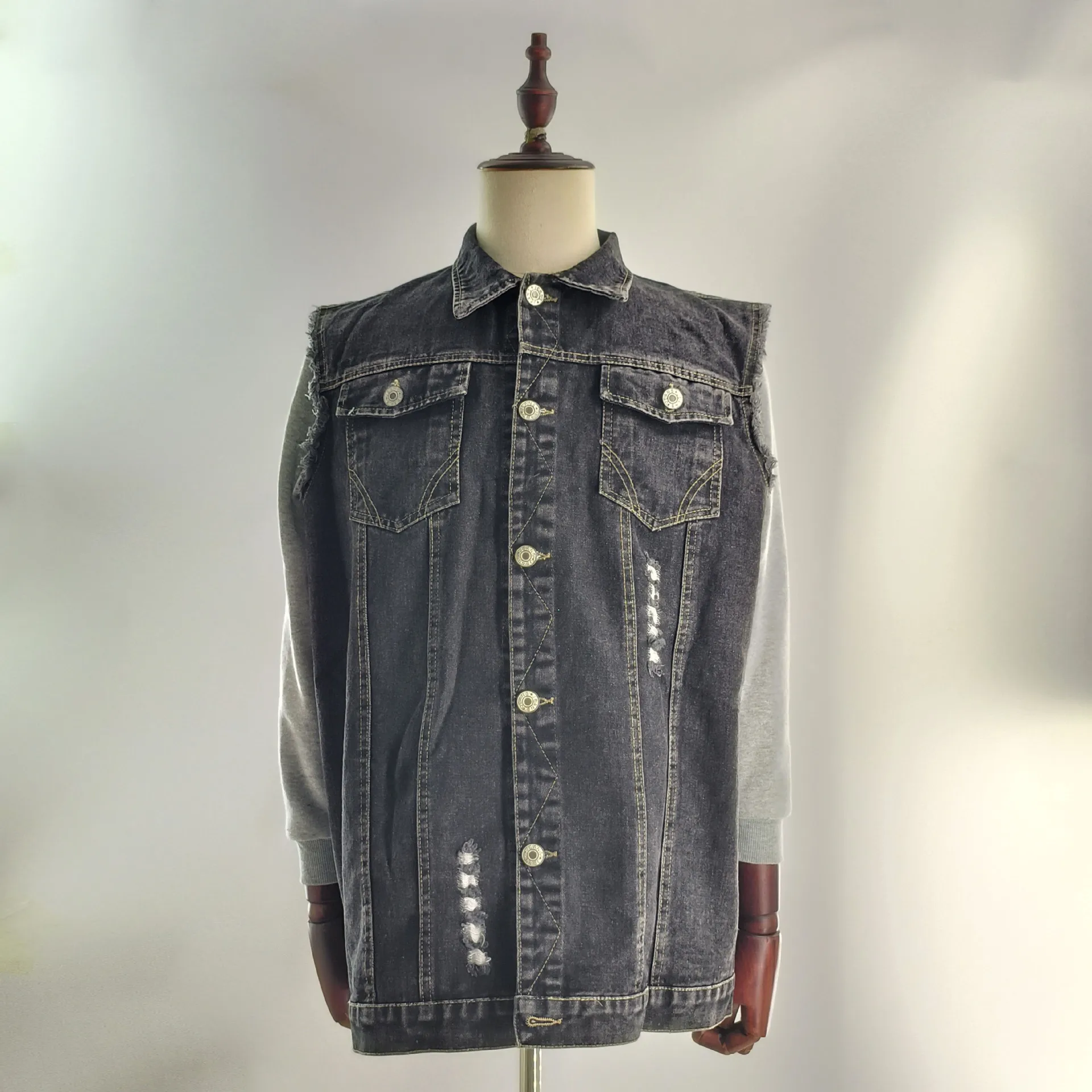 Denim Jacket Men 2020 Mens Denim Vest Men Sleeveless Jean Jacket
