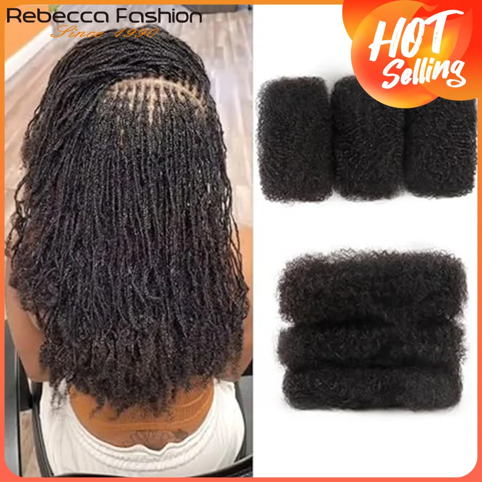 QVR Afro Kinkys Bulk Human Hair for Dreadlock Extensions Loc Repair Braiding Twist Tight Afro Kinky Human Hair for Locs 50G/Pack