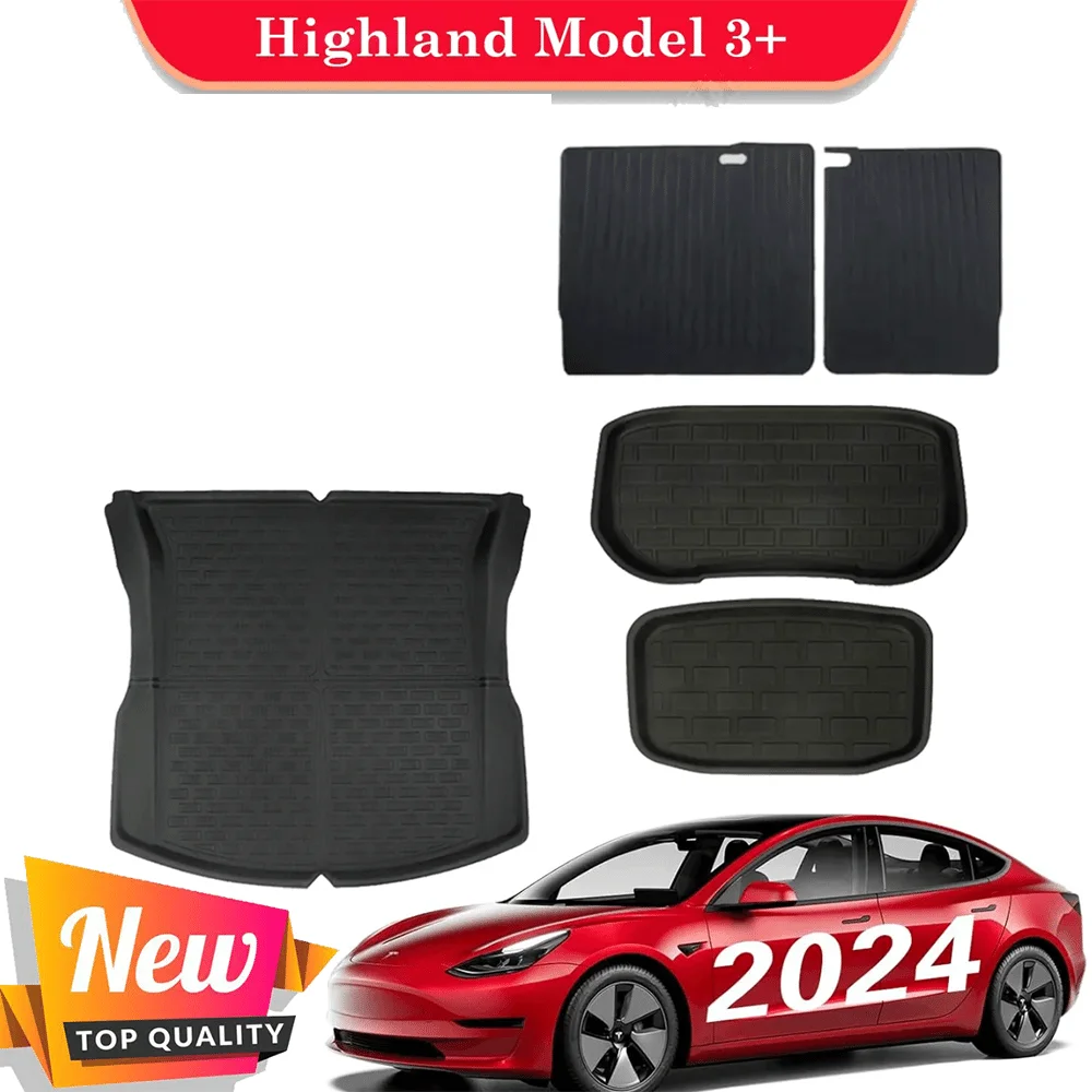 

For Tesla Model 3 Highland 2024 XPE Floor Mats All Weather Trunk Mats Floor Mat Waterproof Non-Slip Cargo Liners Left Rubber