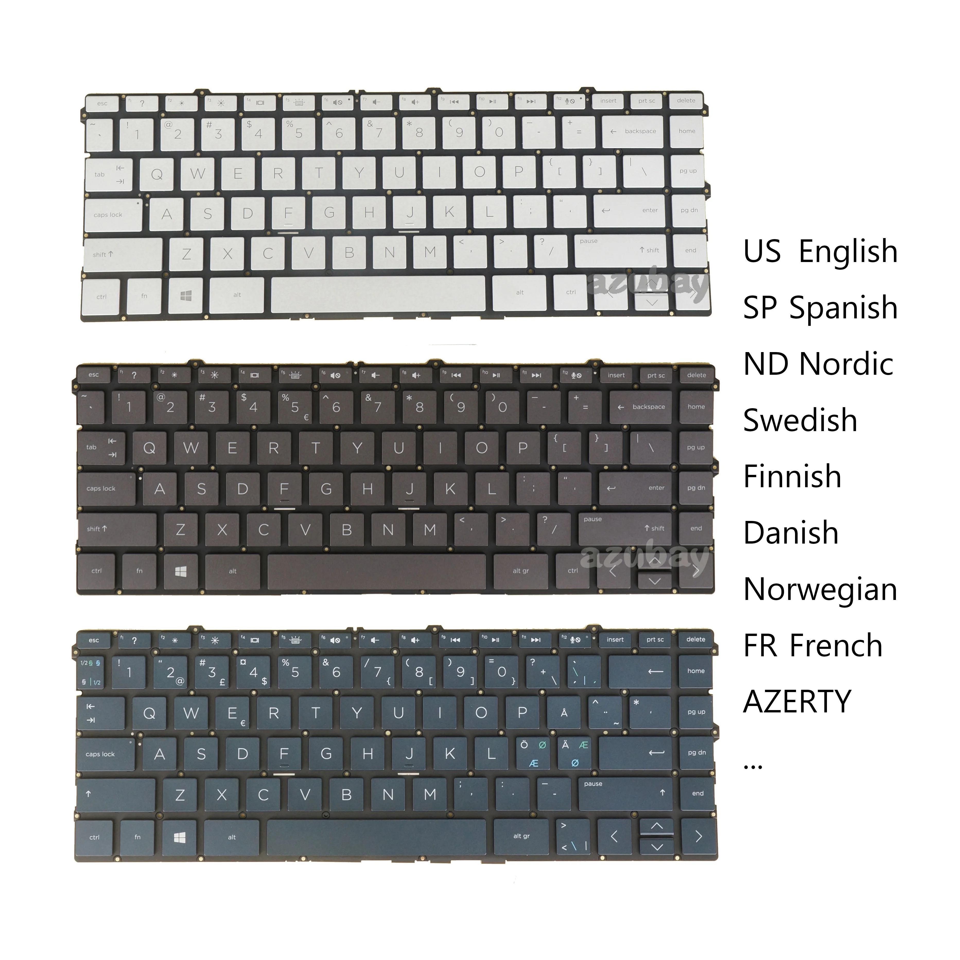 Teclado Retroiluminado para hp Spectre 13-aw 13-aw0000 13-aw1000 13-aw2000 13t-aw000 Laptop us Nordic sd fi nw dk fr Francês la Espanhol