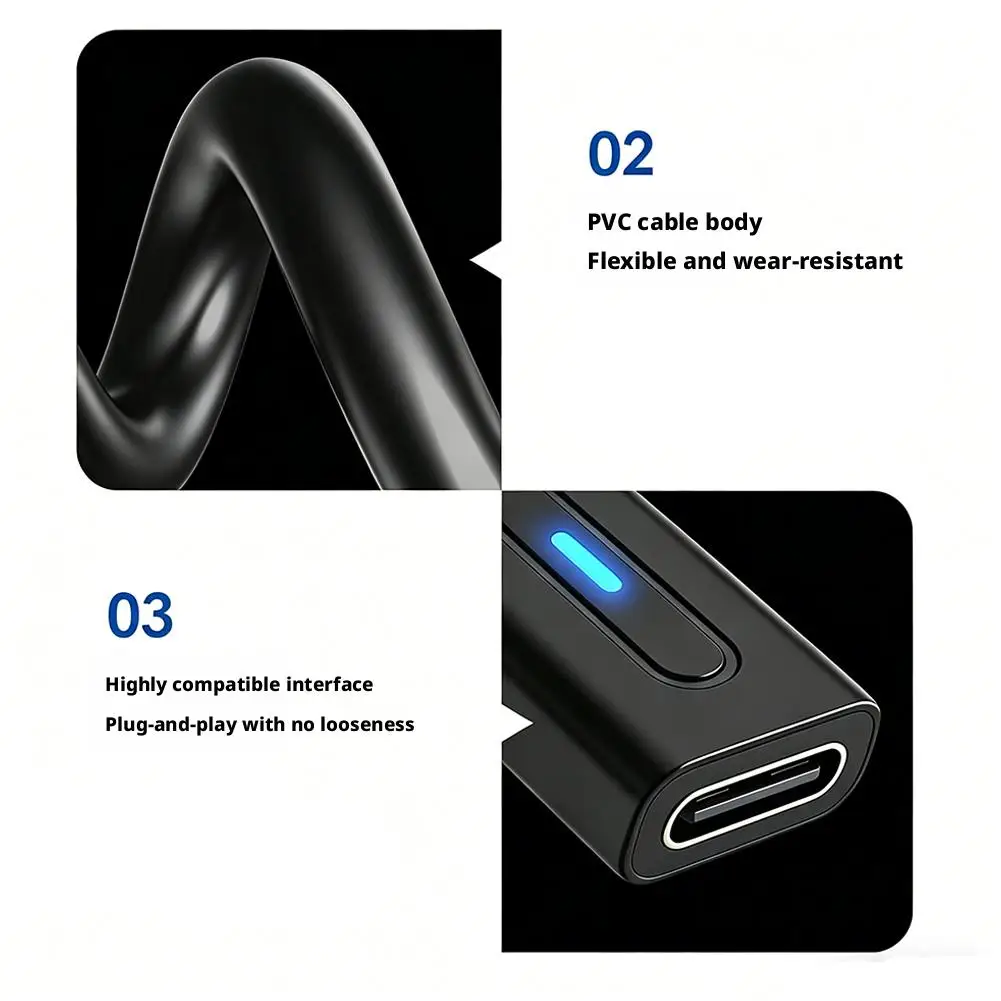 USB Type-C 여성용 PD 전원 어댑터 케이블 게임큐브 NGC 콘솔용 45W 충전 코드 변환기 교체 액세서리