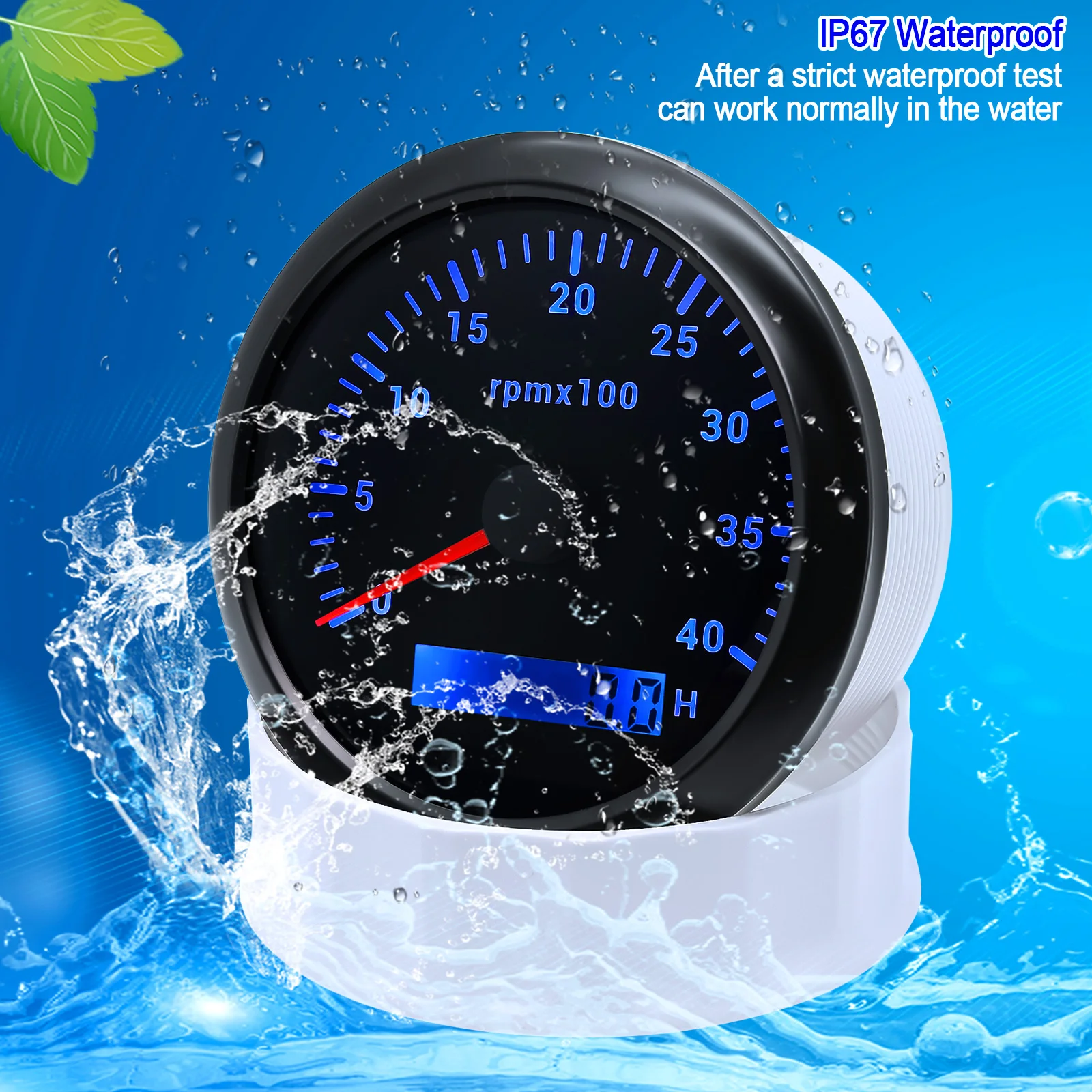 85mm Diesel Engine Tachometer With LCD Hourmeter 7 Color Backlight Tacho Gauge 3