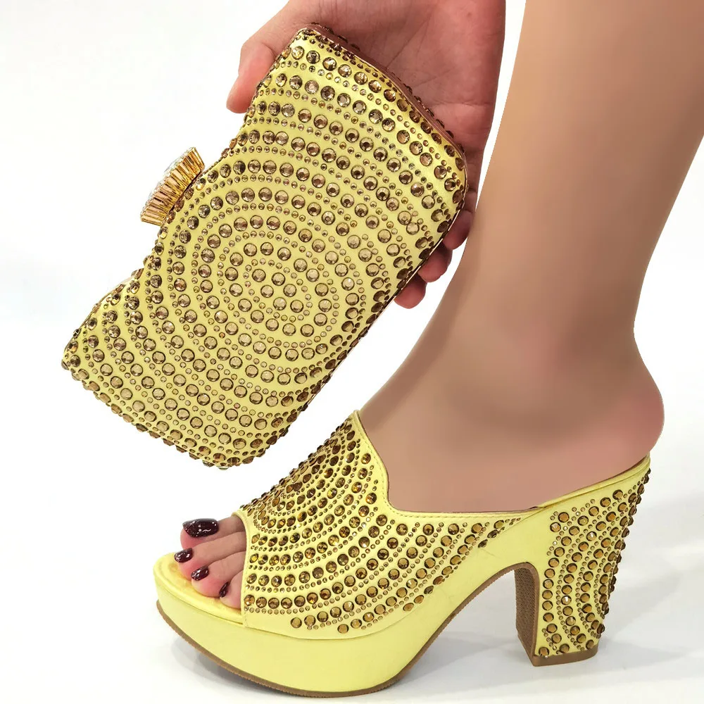 

Doershow комплект из обуви и сумки африканские наборы 2022, золотой цвет, итальянская лампа, украшенная стразы, высокое качество! SDF1-15