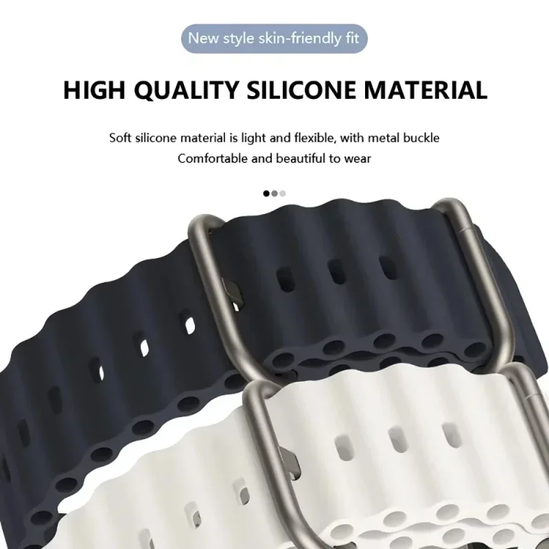 Enhanced Silicone Ocean Band Strap - 20mm/22mm Adjustable Sizes