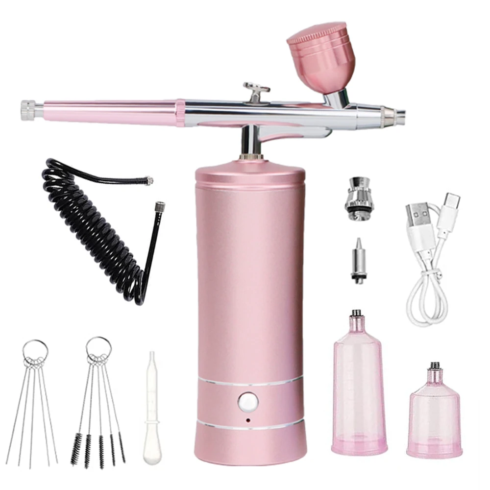 Portable High Pressure USB Rechargeable Airbrush Kit Wireless Compressor Double Action Spray Gun Oxygen Jet Sprayer Air Brush