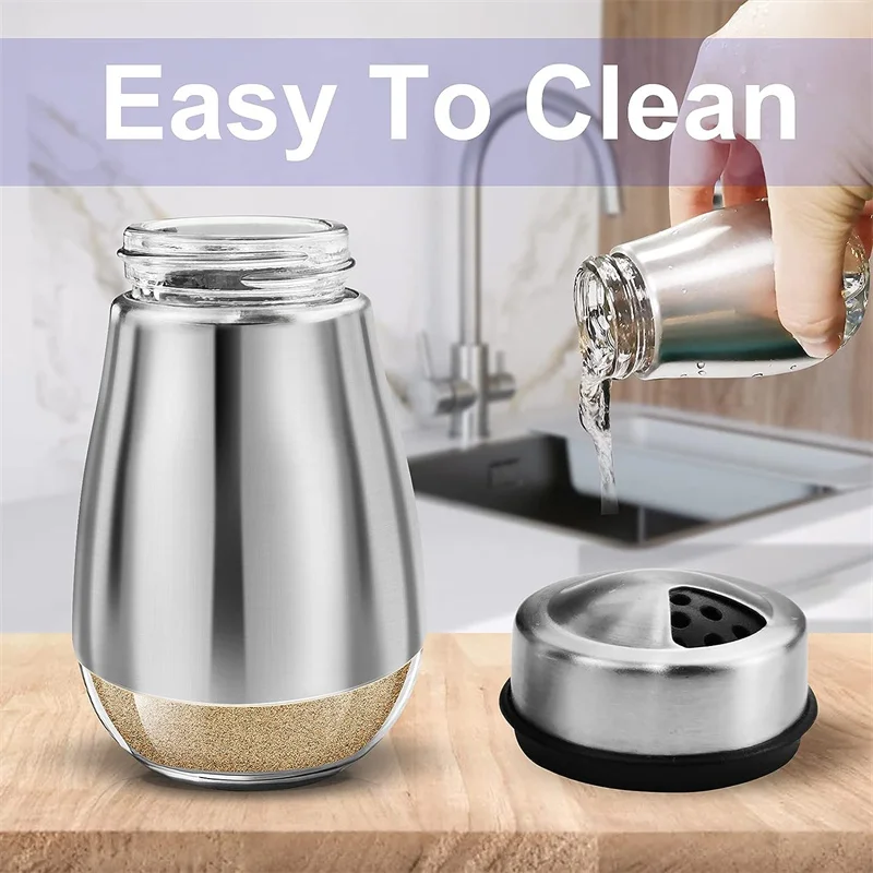 Stainless Steel Salt and Pepper Shaker Seasoning Dispenser Container