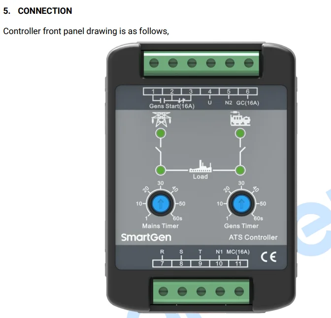 Description Picture 6 of itemOriginal SmartGen HAT310 ATS Controller Generator Dual Power Automatic Transfer Switch Control Module For Diesel Genset Parts