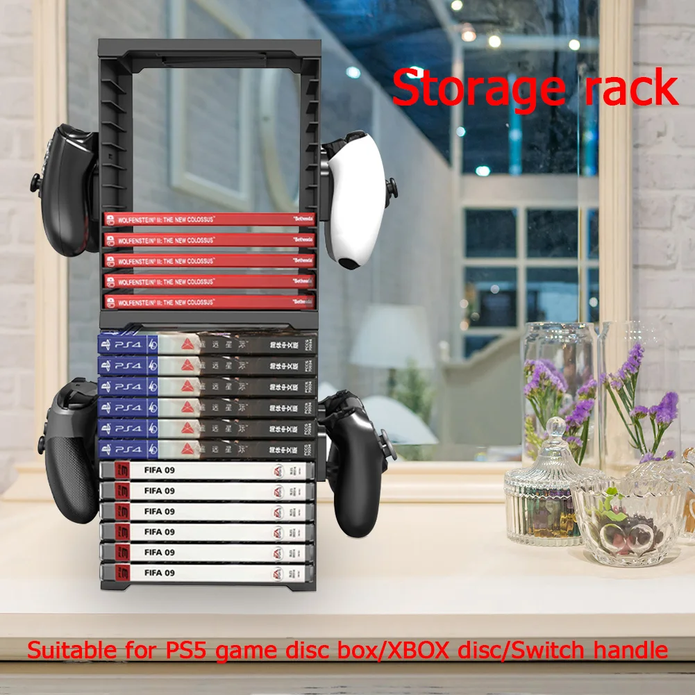 Game Disc Storage Tower Holder for PS5 PS4 Switch
