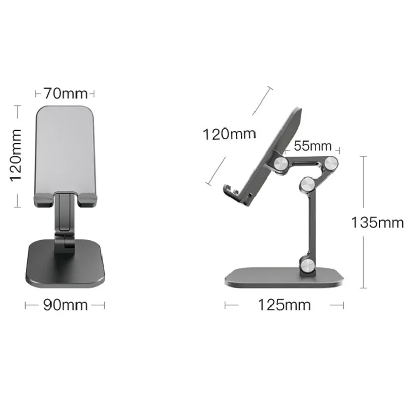 Universal for iPad Tablet & Phone Lazy Holder Desktop Desk Support Adjustable Collapsible Metal Stand for Mobile Phone